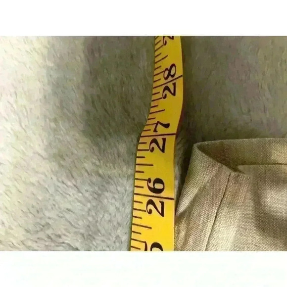 J Jill Linen Stretch Pants Womens XL Beige Button Leg Side Zip Minimal Casual - Picture 9 of 11